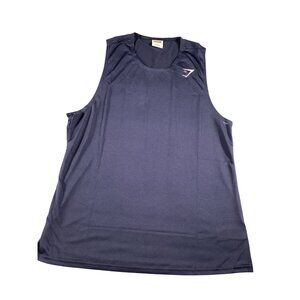 Gymshark Mens Arrival Tank L Navy Slim Fit100% Recycled Polyester Athletic Wear